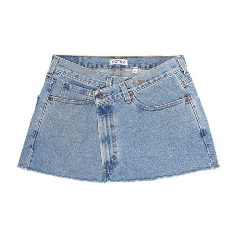 PARKE denim crossover skirt